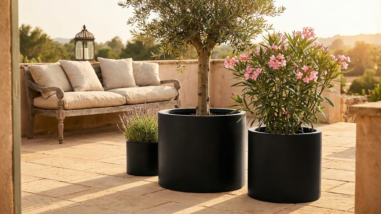 Mediterrane Terrasse gestalten: Pflanzkübel-Ideen mit südländischem Flair