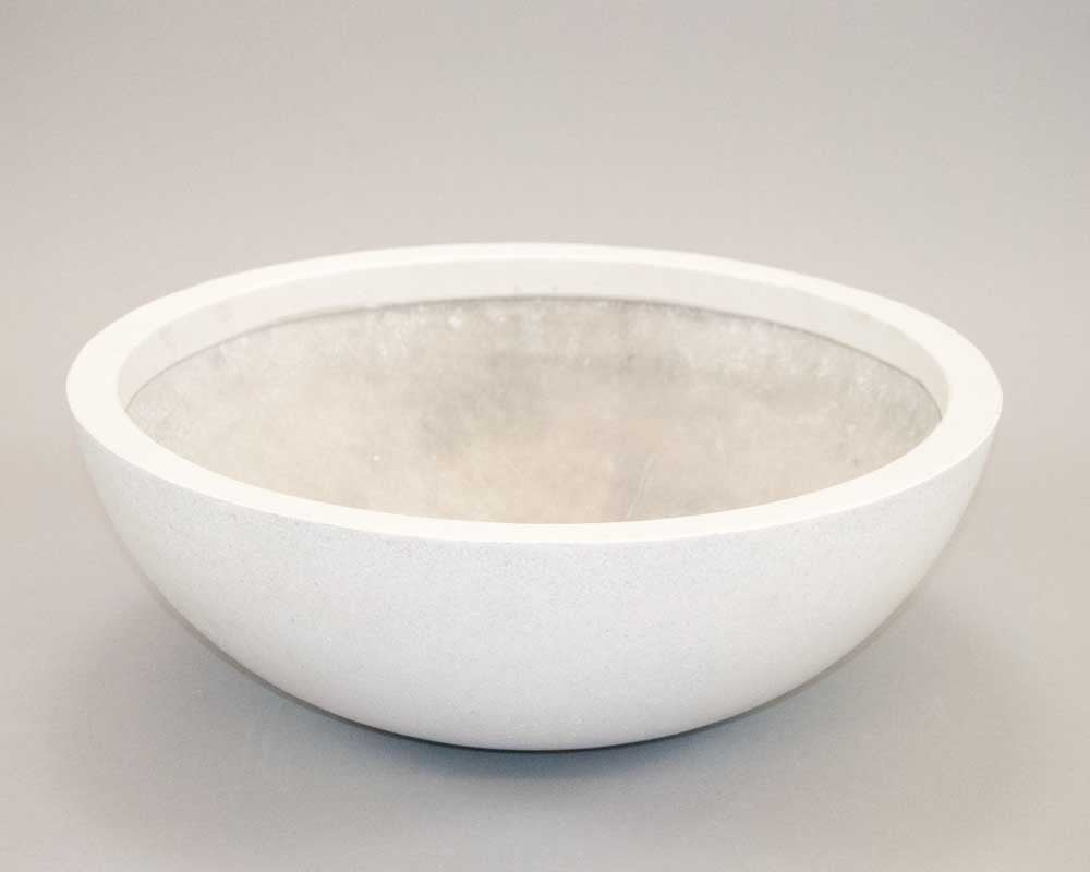 Elegant Einrichten | Pflanzkübel | Fiberglas | rund | D34xH12cm | perlmutt weiß.