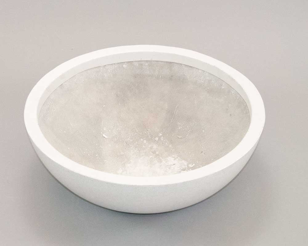 Elegant Einrichten | Pflanzkübel | Fiberglas | schale | rund | D46xH16cm | perlmutt weiß.