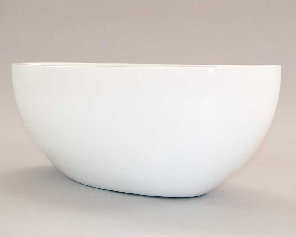 Elegant Einrichten | Pflanzkübel | Fiberglas | oval | 65x31xH25cm | hochglanz weiß.