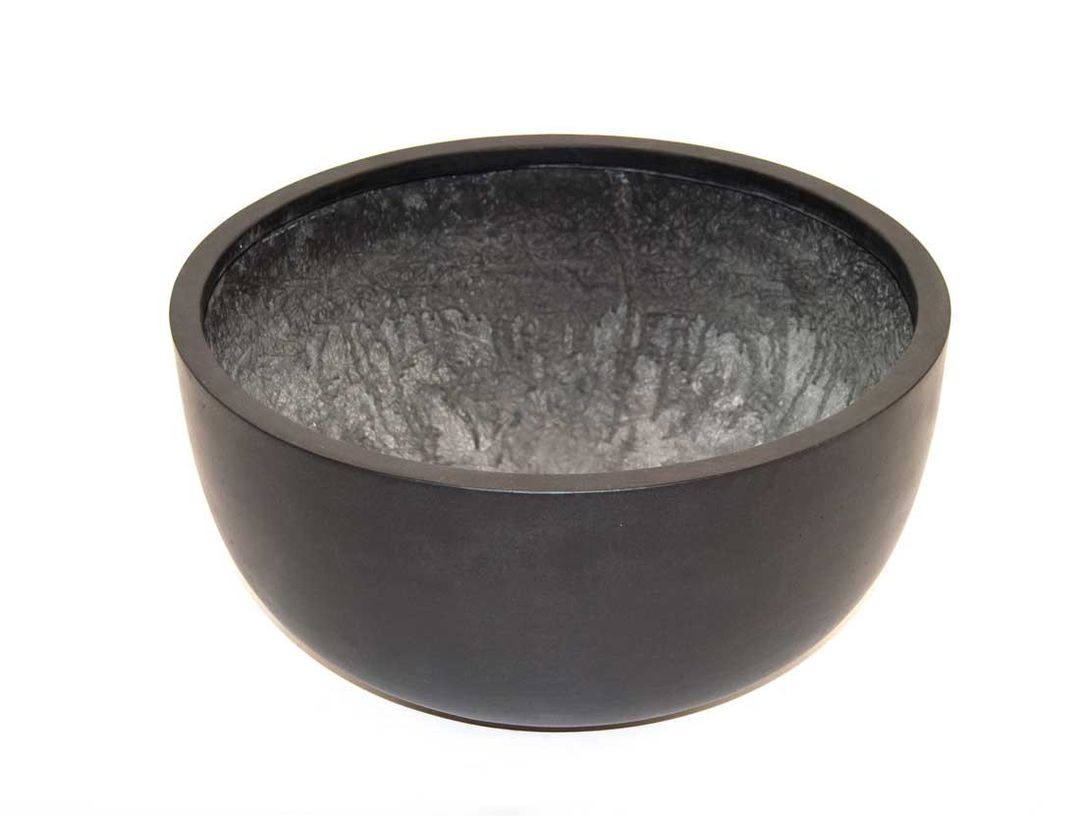 Elegant Einrichten | Pflanzkübel | Fiberglas | rund | D80xH40cm | elegant schwarz-matt.