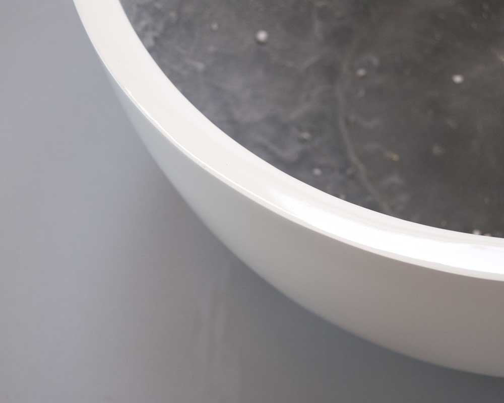 Elegant Einrichten | Pflanzkübel | Fiberglas | rund | D50xH25cm | hochglanz weiß