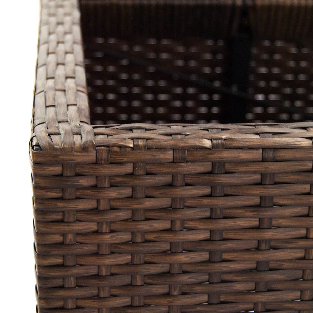 Elegant Einrichten | Pflanzkübel | Polyrattan | mit Rankgitter | rechteckig | 106x38x130cm | mocca.