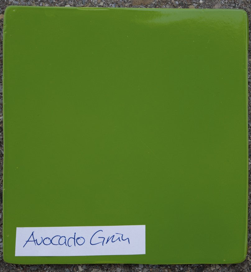 Farbmusterplatte Avocado grün Ansicht außen