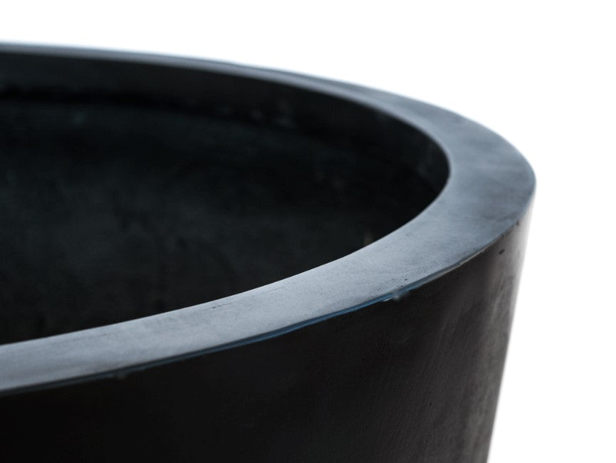 Elegant Einrichten | Pflanzkübel | Fiberglas | rund konisch | D90xH80cm | elegant schwarz-matt.