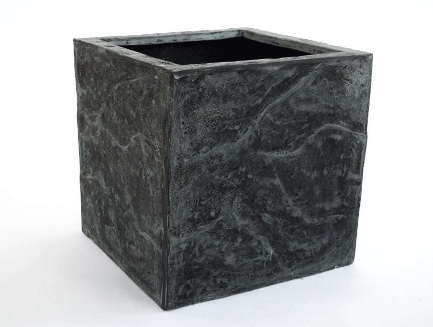 Pflanzkübel | Fiberglas | Stein-Optik | quadratisch | 30x30x30cm