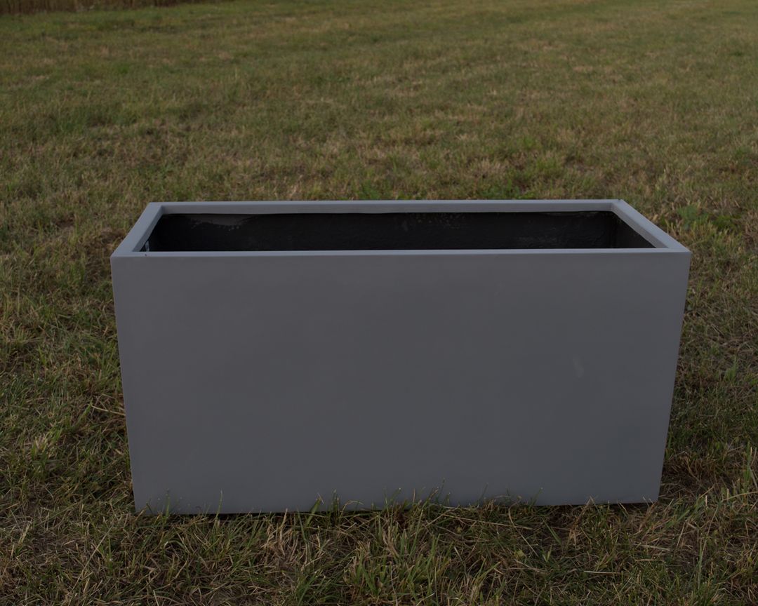 Elegant Einrichten | Pflanzkübel | Fiberglas | rechteckig | 80x30x40cm | grau