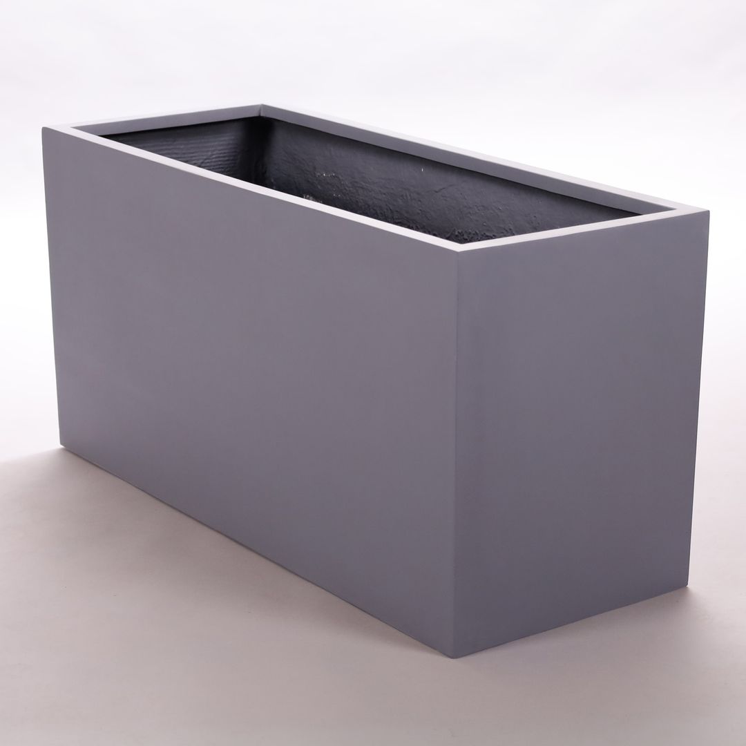 Elegant Einrichten | Pflanzkübel | Fiberglas | rechteckig | 84x30x40cm | grau