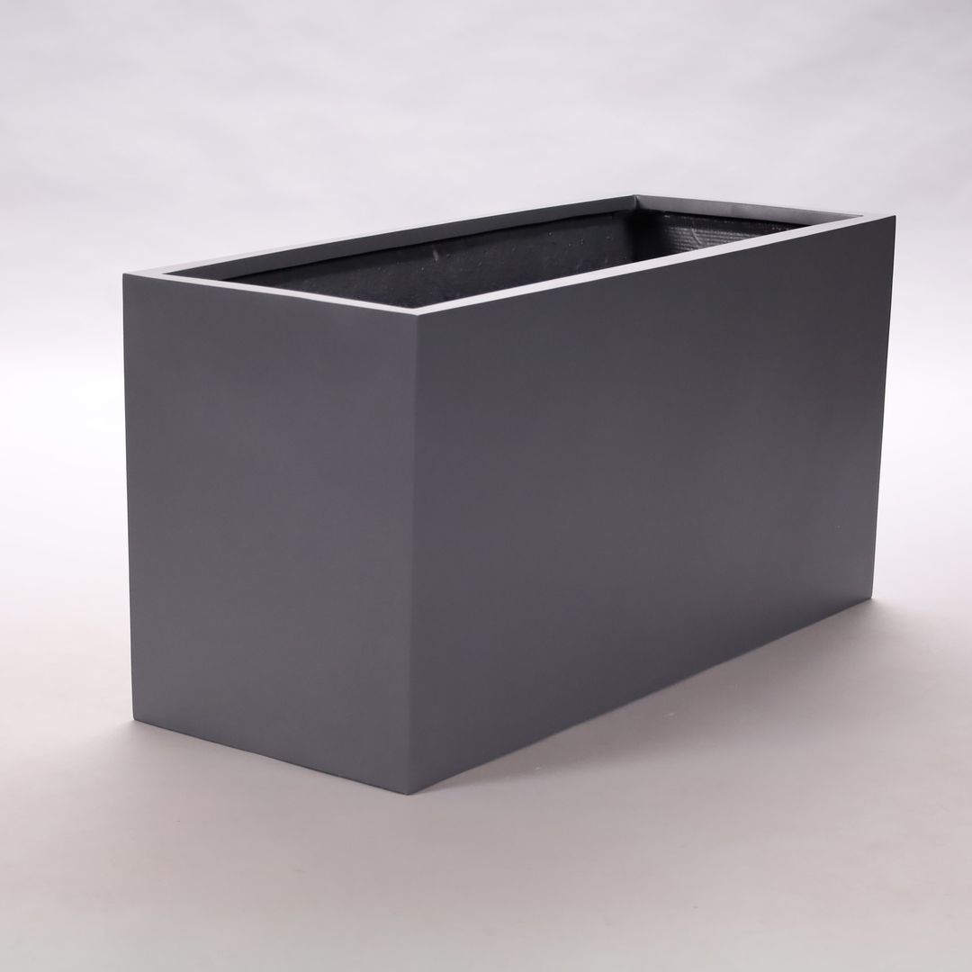 Elegant Einrichten | Pflanzkübel | Fiberglas | rechteckig |anthrazit metallic | 100x40x50cm