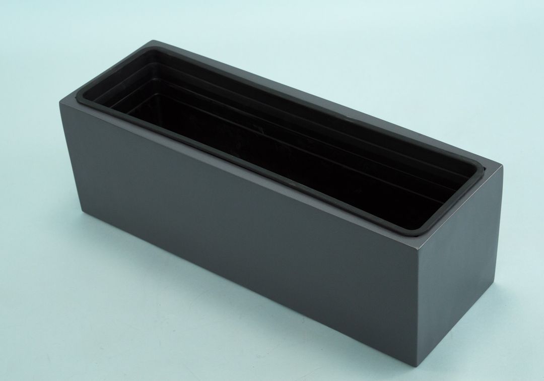 Elegant Einrichten | Pflanzkübel | Fiberglas | rechteckig | 61x21x20cm | anthrazit-Metallic
