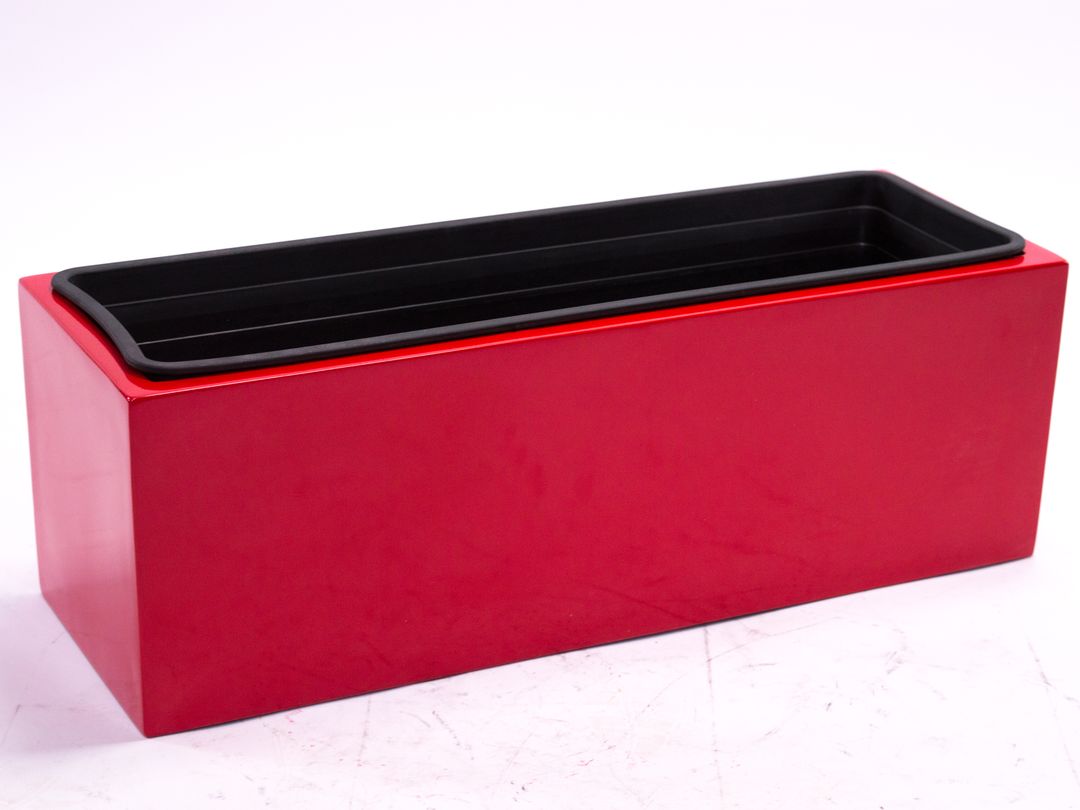 Elegant Einrichten | Pflanzkübel | Fiberglas | rechteckig | 61x21x20cm | hochglanz rot.