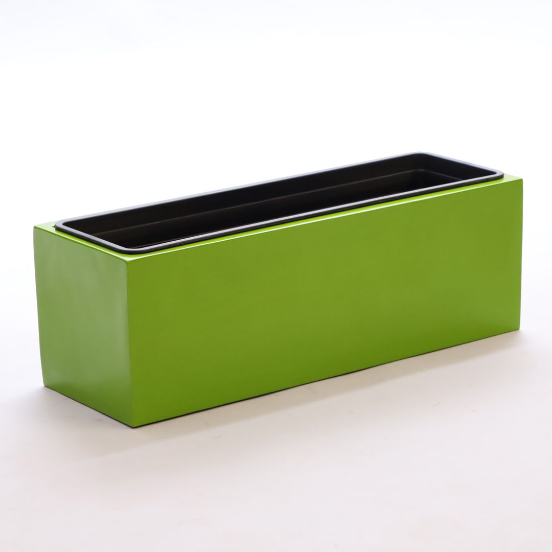 Elegant Einrichten | Pflanzkübel | Fiberglas | rechteckig | 61x21x20 | avocado | grün