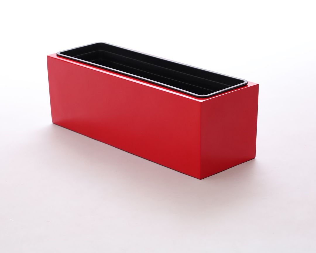 Elegant Einrichten | Pflanzkübel | Fiberglas | rechteckig | 61x21x20cm | hochglanz rot.