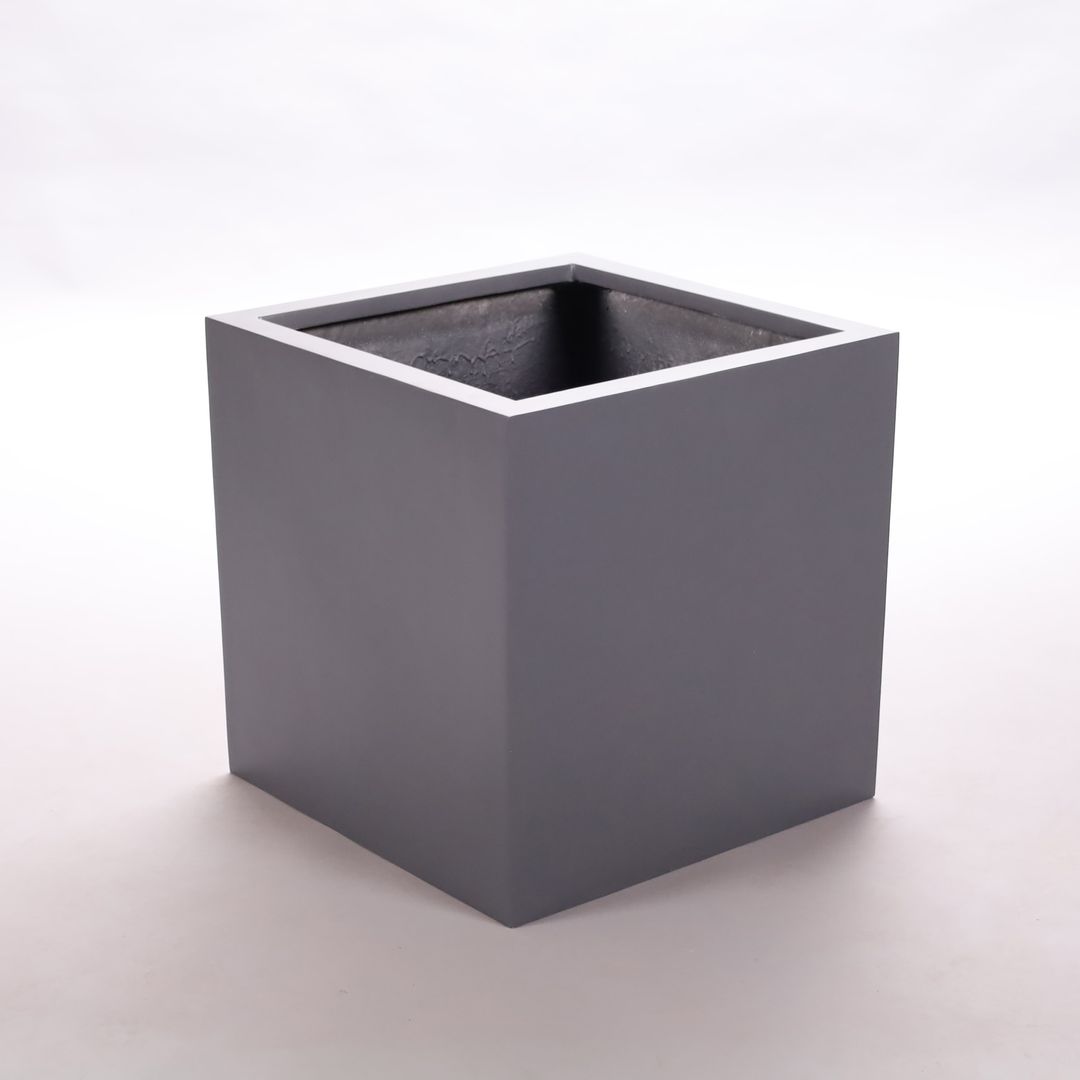 Elegant Einrichten | Pflanzkübel | Fiberglas | anthrazit metallic | quadratisch | 30x30x30cm
