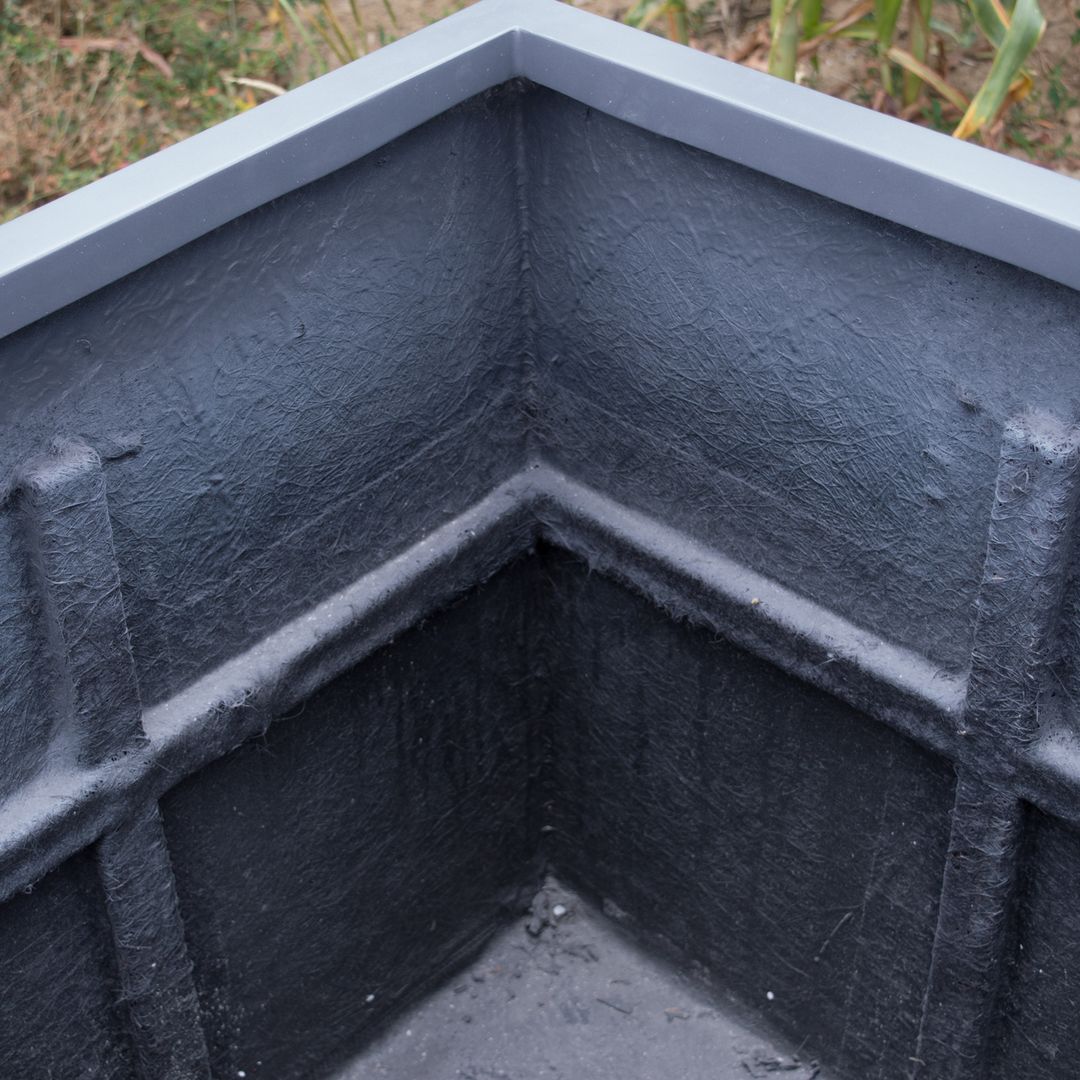 Elegant Einrichten | Pflanzkübel | Fiberglas | anthrazit metallic | quadratisch | 70x70x70cm