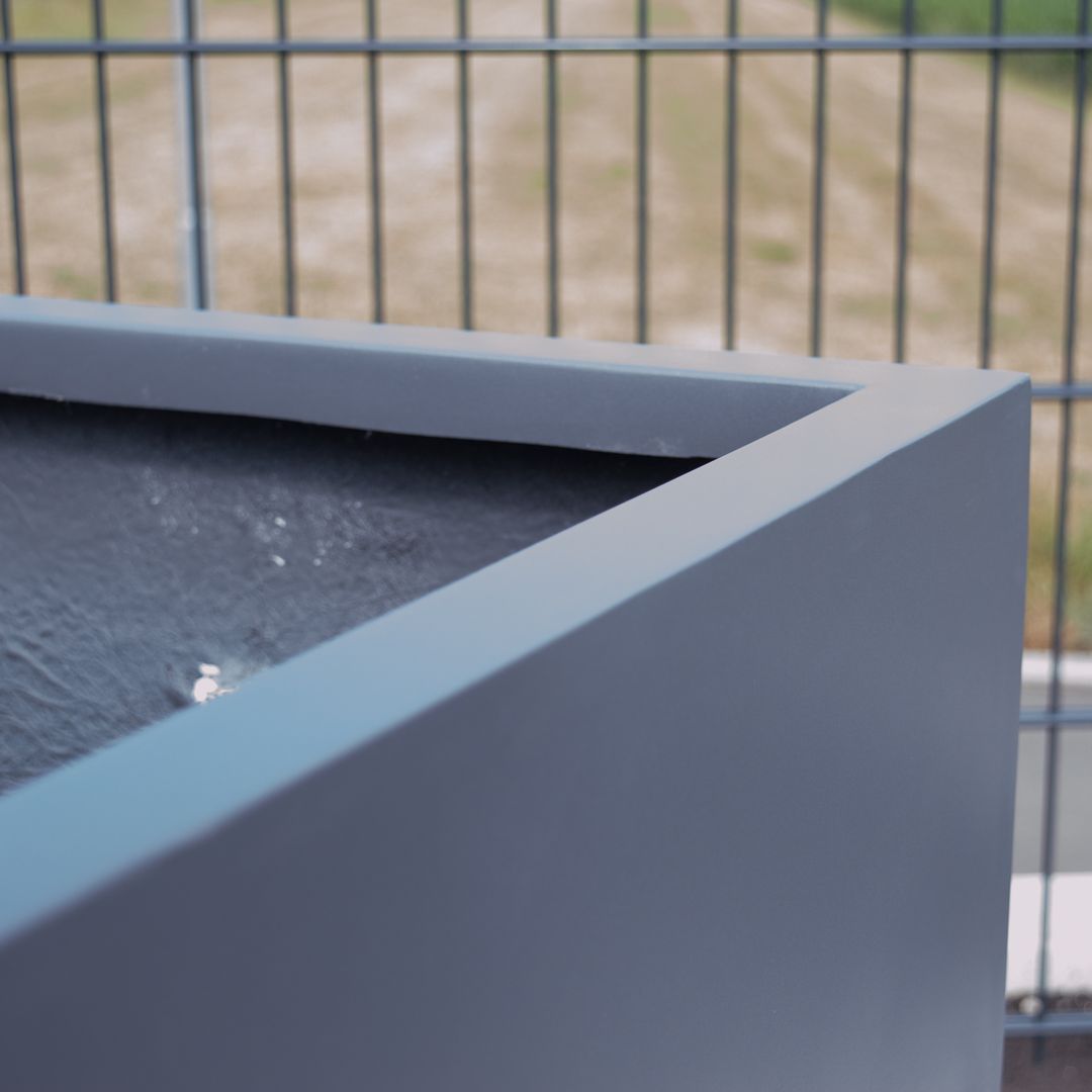 Elegant Einrichten | Pflanzkübel | Fiberglas | anthrazit metallic | quadratisch | 50x50x50cm