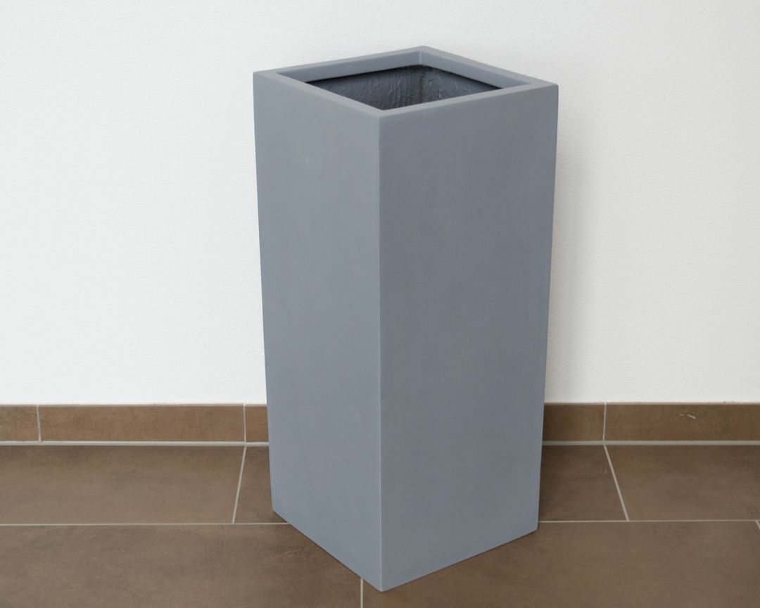 Elegant Einrichten | Pflanzkübel | Fiberglas | säule | 30x30x60cm | grau