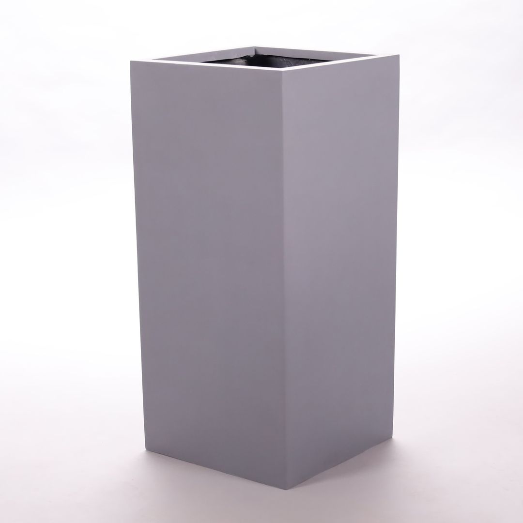 Elegant Einrichten | Pflanzkübel | Fiberglas | säule | 38x38x70cm | grau
