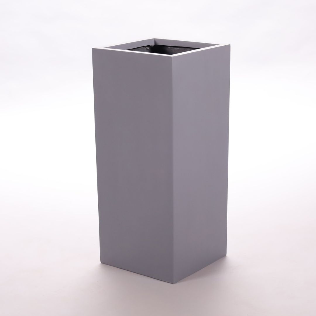 Elegant Einrichten | Pflanzkübel | Fiberglas | säule | 30x30x90cm | grau.