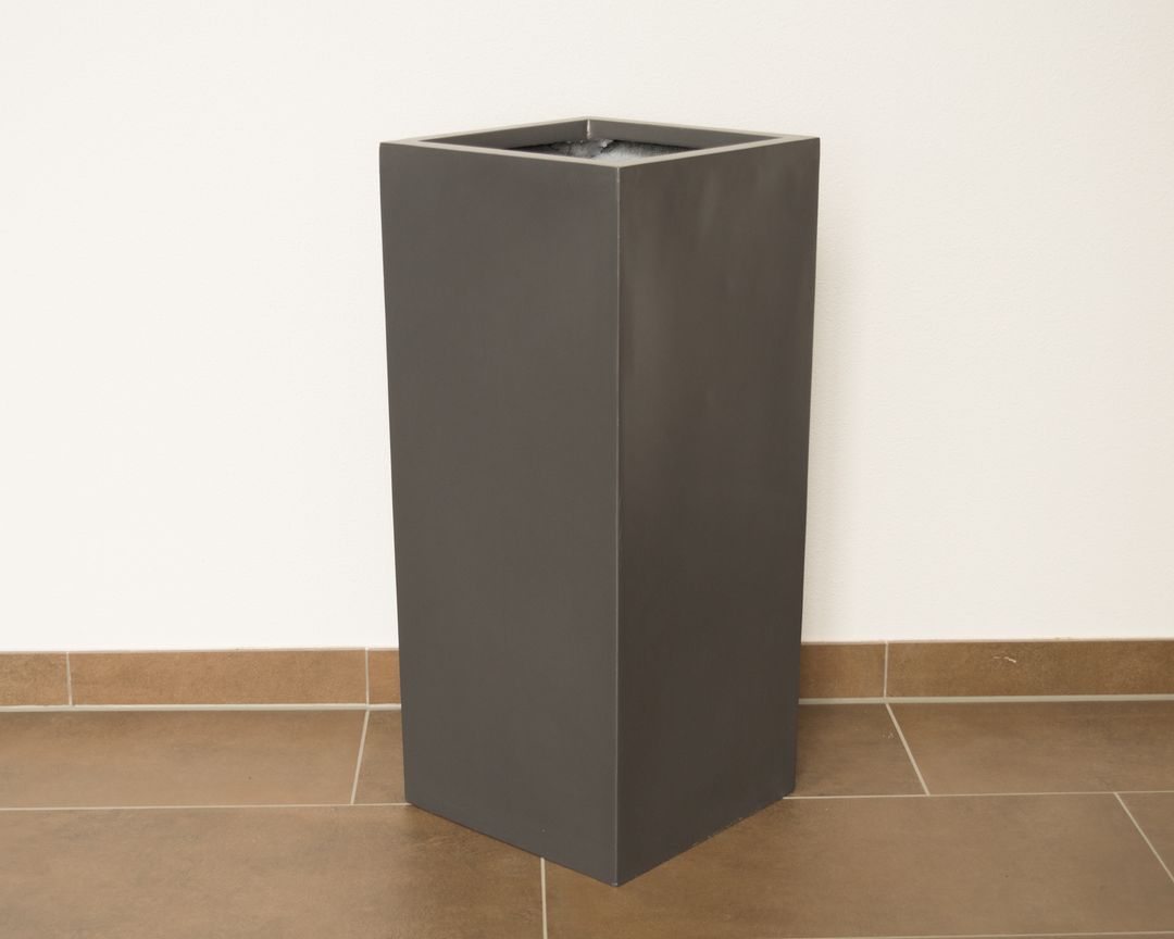 Elegant Einrichten | Pflanzkübel | Fiberglas | säule | 30x30x68cm | anthrazit metallic