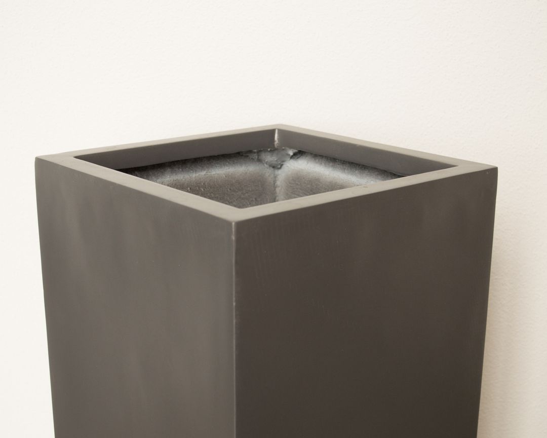Elegant Einrichten | Pflanzkübel | Fiberglas | säule | 38x38x70cm | anthrazit metallic