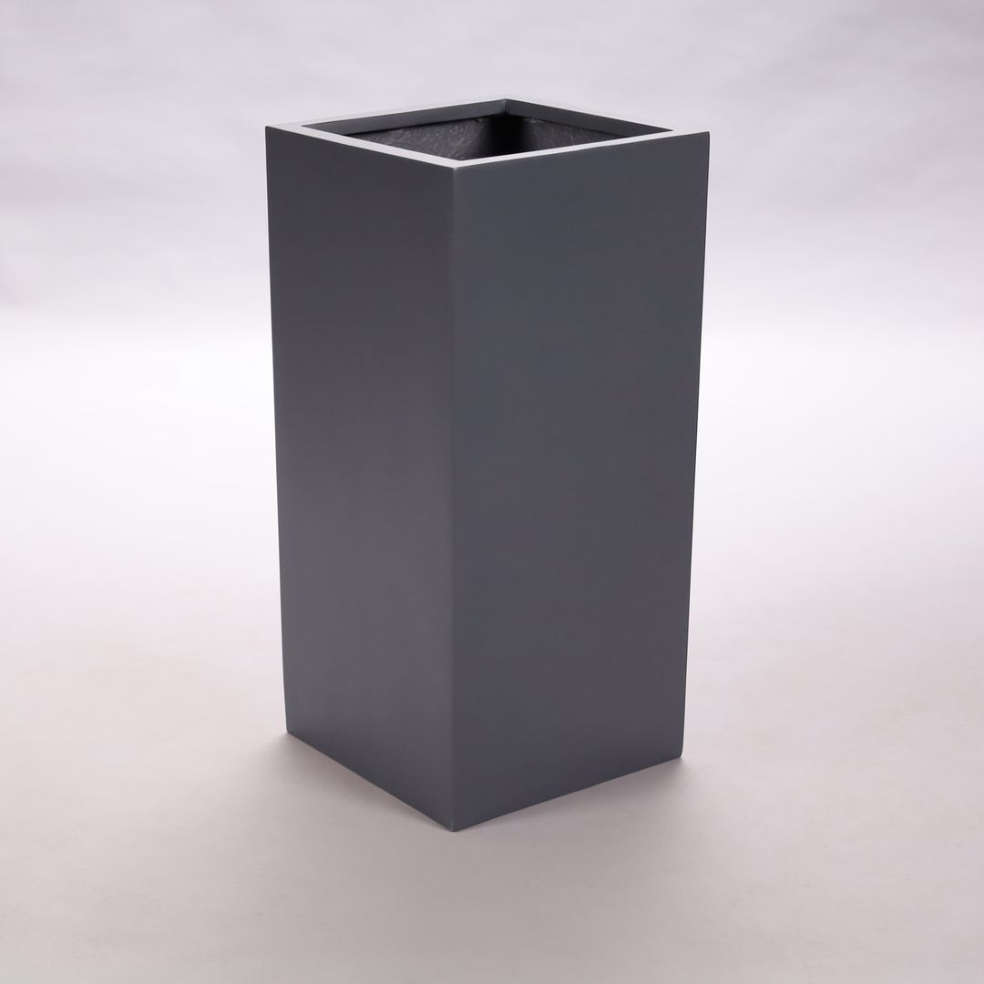 Elegant Einrichten | Pflanzkübel | Fiberglas | säule | 38x38x70cm | anthrazit metallic