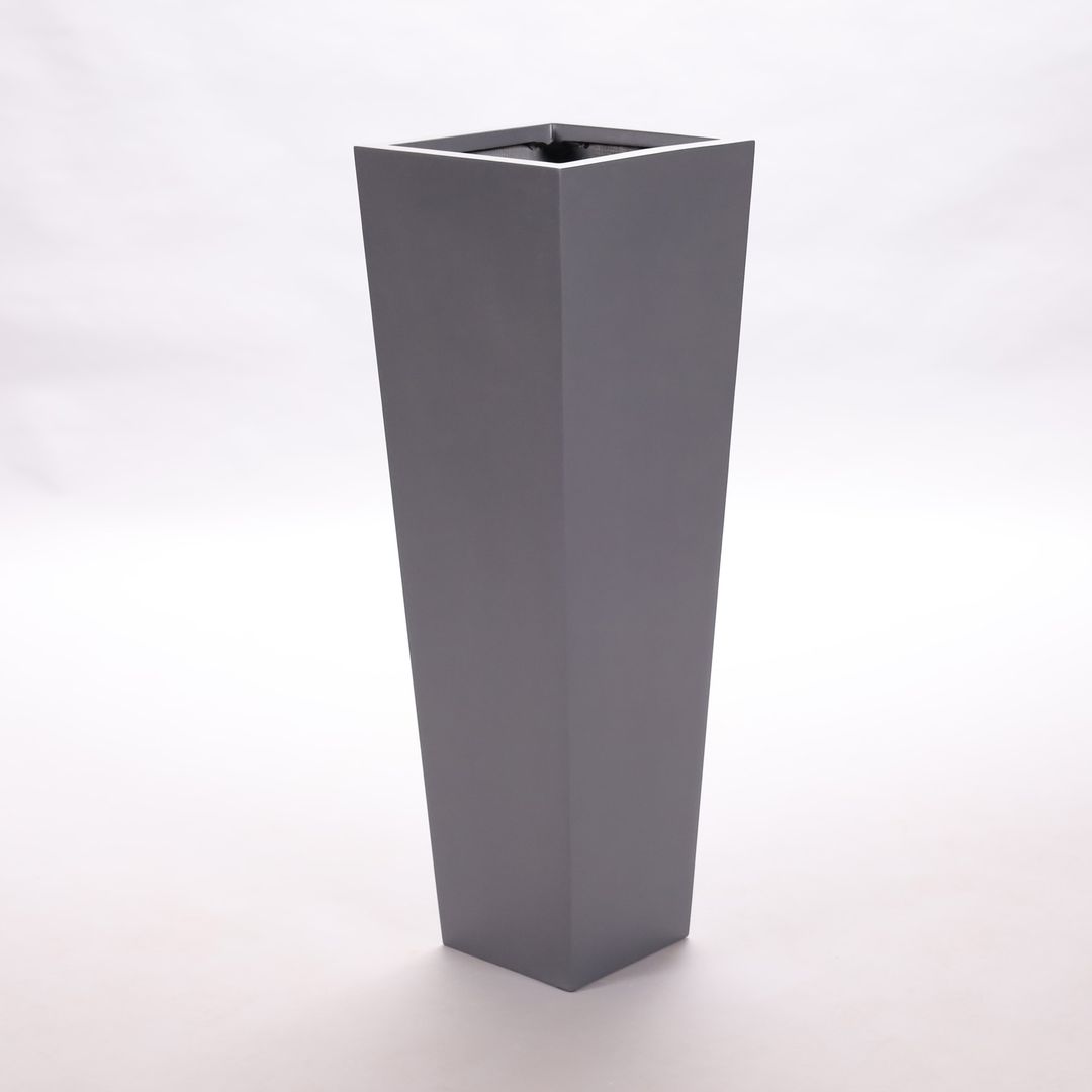 Elegant Einrichten | Pflanzkübel | Fiberglas | säule | konisch | 38x38x100cm | anthrazit metallic