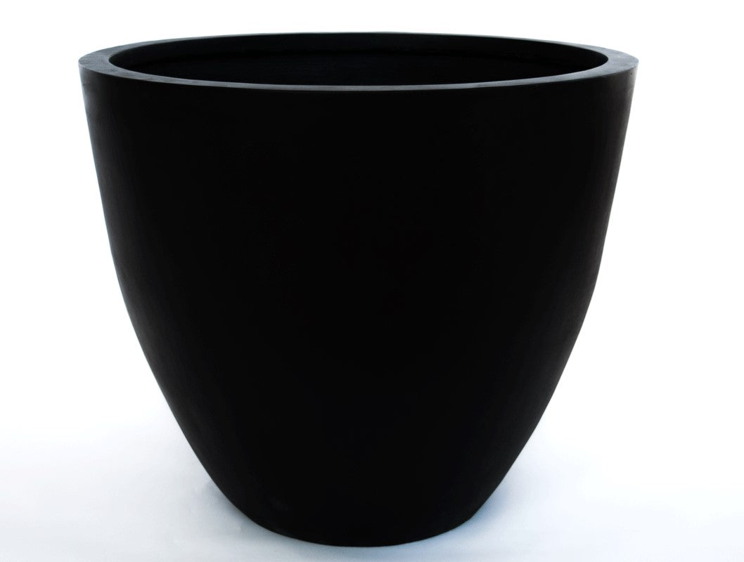 Pflanzkübel | Fiberglas | rundkonisch | D70xH60cm | elegant schwarz-matt