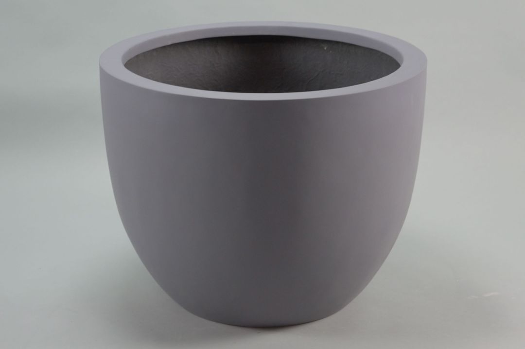 Elegant Einrichten | Pflanzkübel | Fiberglas | rund konisch | D40xH31cm | grau.
