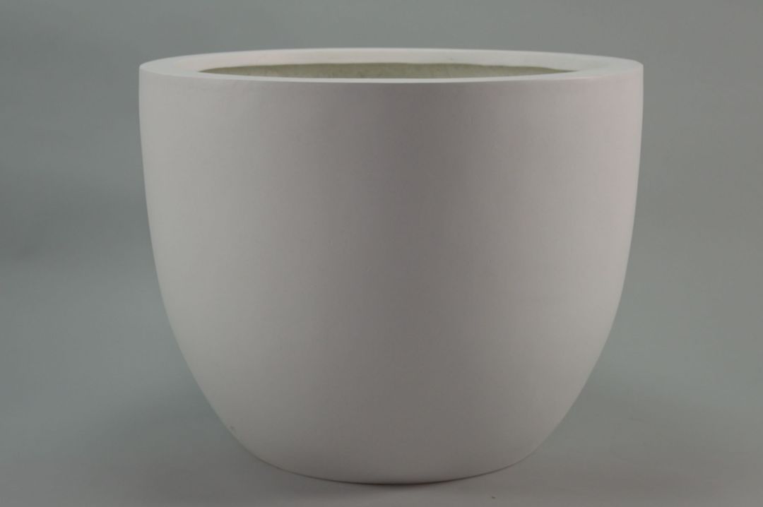 Elegant Einrichten | Pflanzkübel | Fiberglas | rund konisch | D60xH46,5cm | Perlmutt Weiß.
