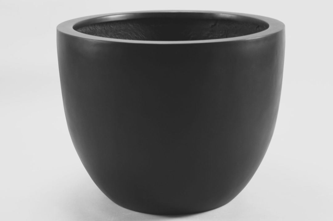 Elegant Einrichten | Pflanzkübel | Fiberglas | rund konisch | D30xH23,5cm | schwarz-matt.
