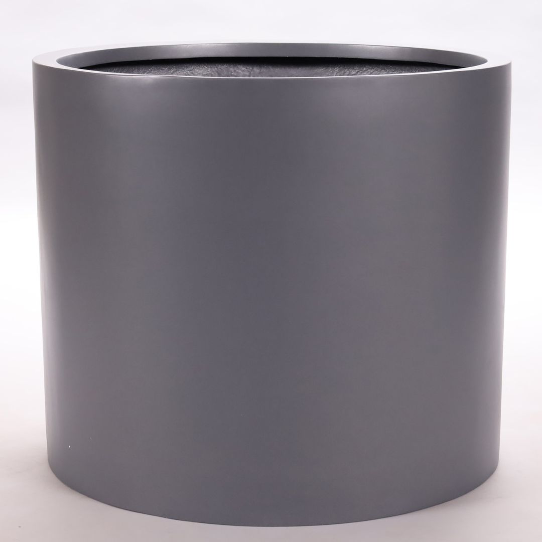 Elegant Einrichten | Pflanzkübel | Fiberglas | zylindrisch | D70xH60cm | Anthrazit-Metallic