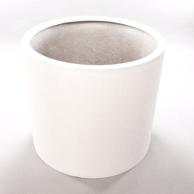 Elegant Einrichten | Pflanzkübel | Fiberglas | zylindrisch | D40xH40cm | perlmutt weiß.