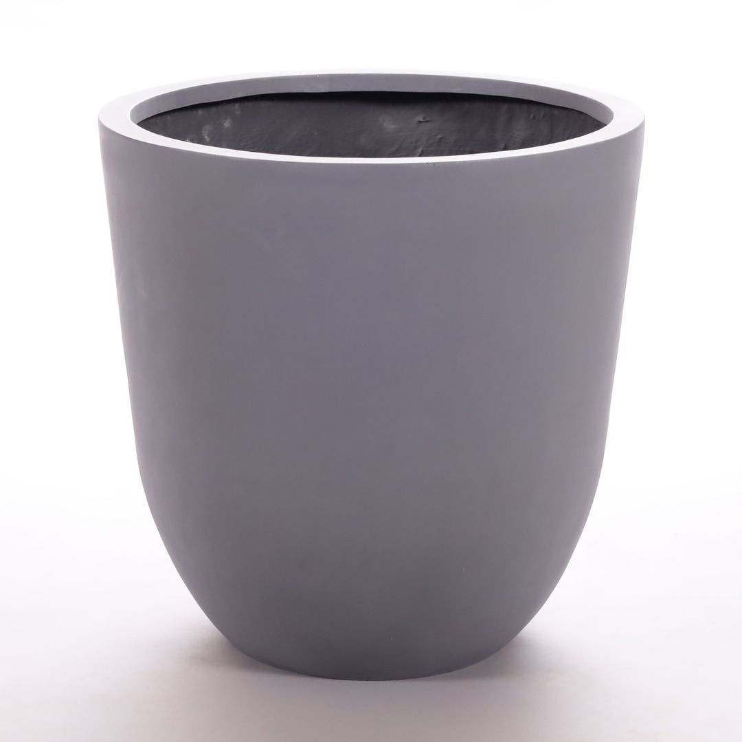 Elegant Einrichten | Pflanzkübel | Fiberglas | rund konisch | D30xH30cm| grau.
