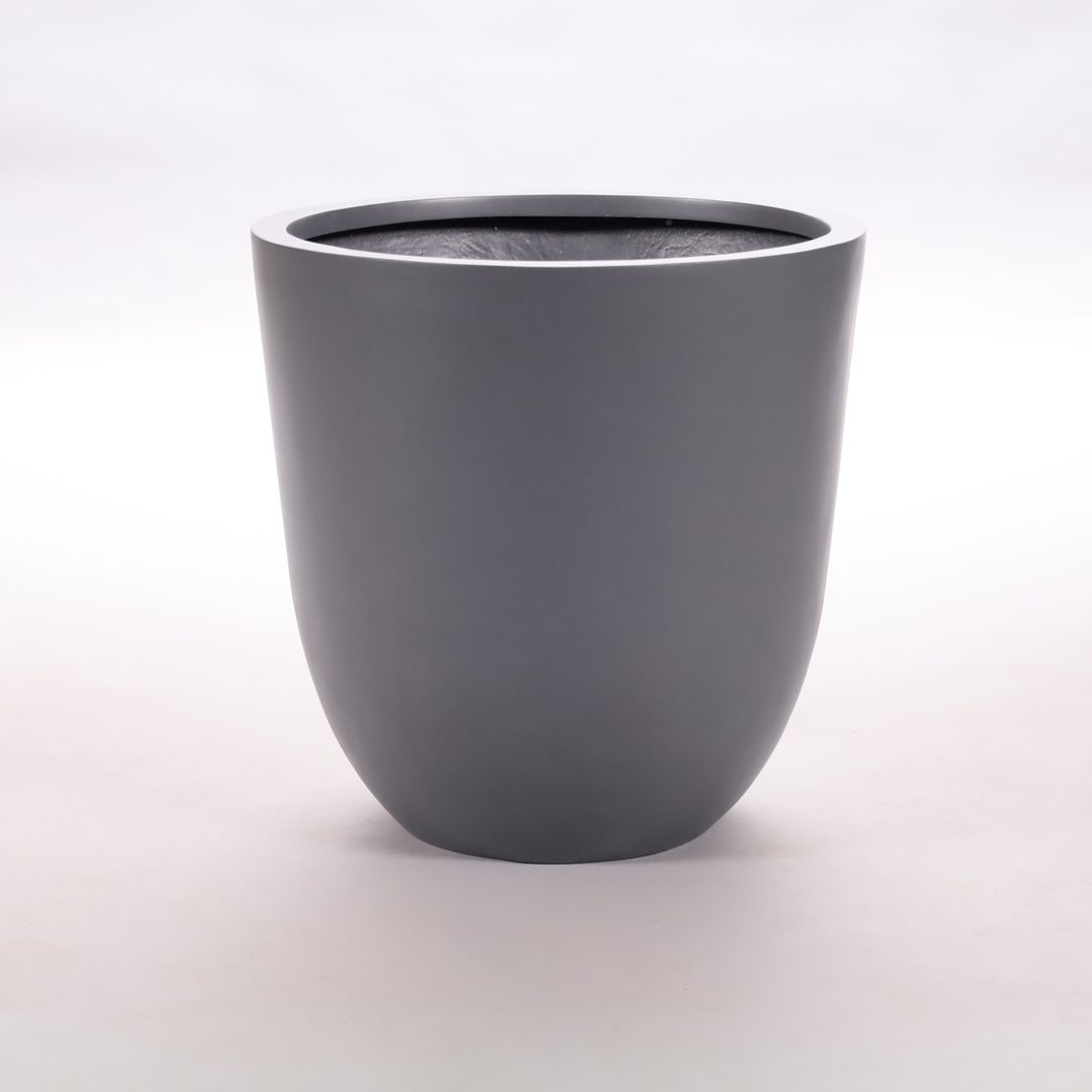 Elegant Einrichten | Pflanzkübel | Fiberglas | anthrazit metallic | rund konisch | D50xH50cm