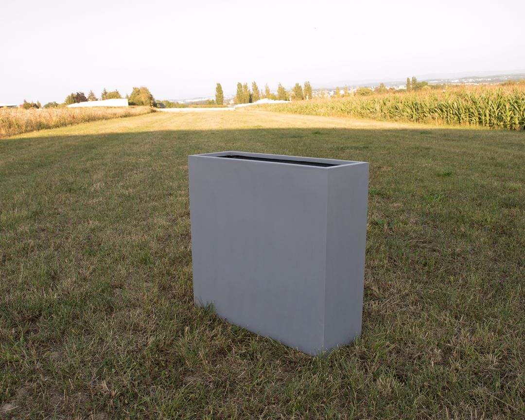 Elegant Einrichten | Pflanzkübel | Fiberglas | rechteckig | 108x40x100cm | Grau