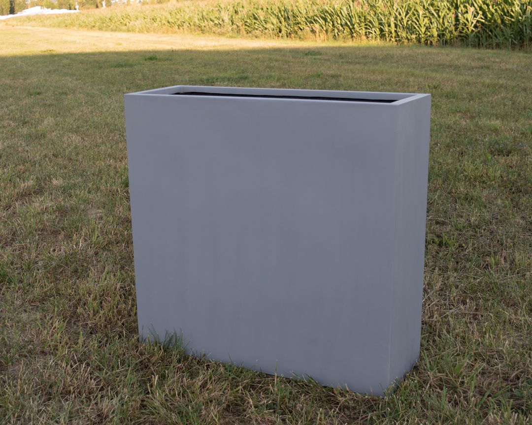 Elegant Einrichten | Pflanzkübel | Fiberglas | Raumteiler | rechteckig | 84x30x80cm | grau.