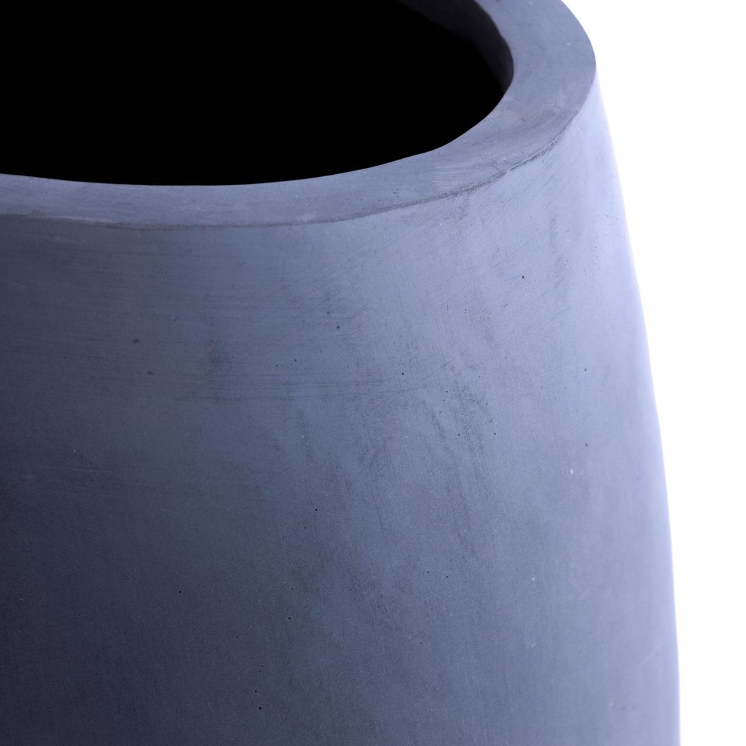 Elegant Einrichten | Pflanzkübel | Fiberglas | oval | 44x28x36cm | grau.