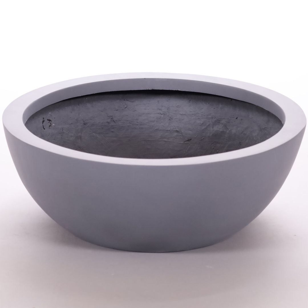 Elegant Einrichten | Pflanzkübel | Fiberglas | rund | D34xH12cm | grau.