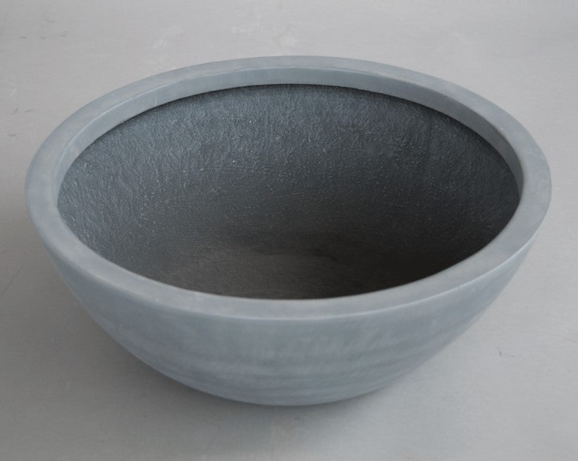 Elegant Einrichten | Pflanzkübel | Fiberglas | rund | D46xH16cm | grau.