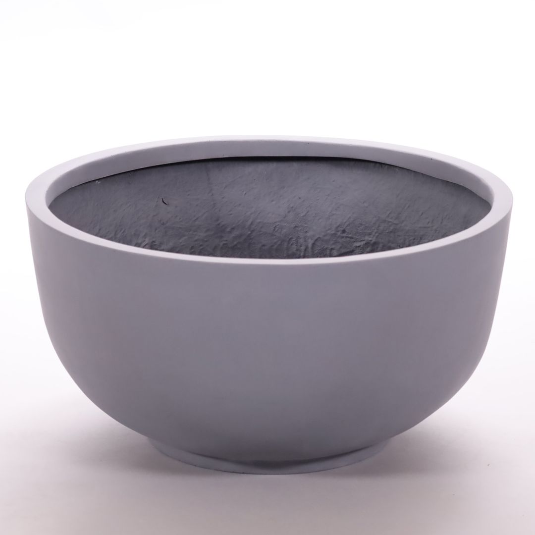 Elegant Einrichten | Pflanzkübel | Fiberglas | rund | D50xH25cm | grau.