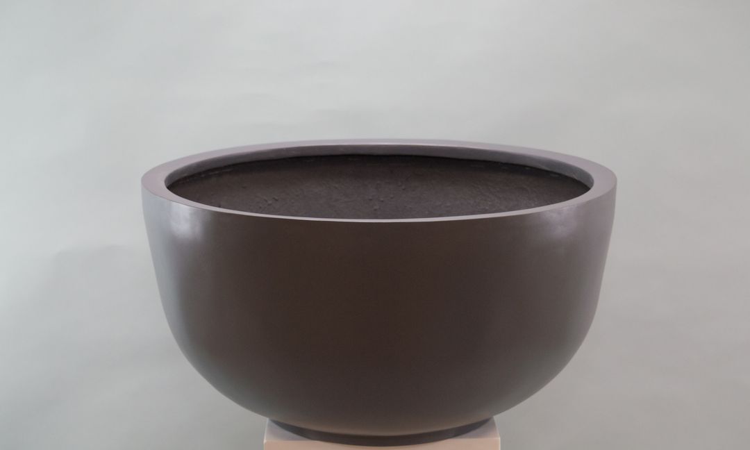 Elegant Einrichten | Pflanzkübel | Fiberglas | rund | D50xH25cm | anthrazit-metallic