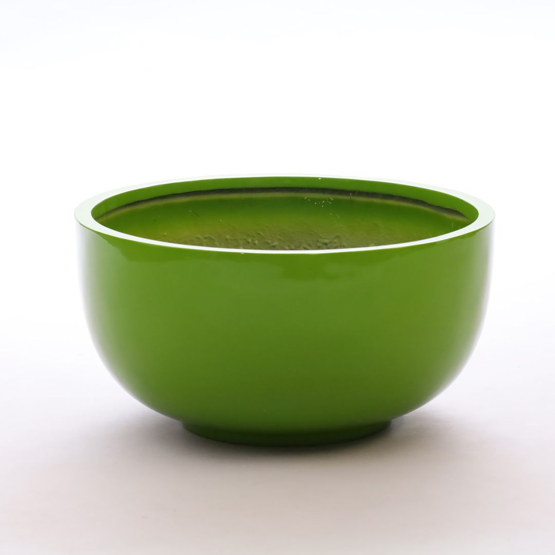 Elegant Einrichten | Pflanzkübel | Fiberglas | rund | D60xH30cm | hochglanz avocado grün