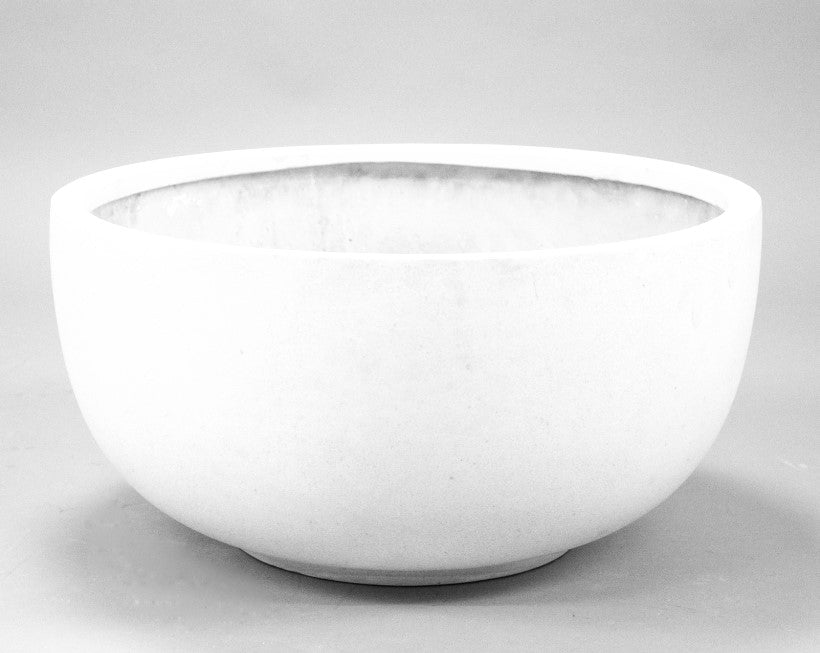 Elegant Einrichten | Pflanzkübel | Fiberglas | rund | D60xH30cm | perlmutt weiß.