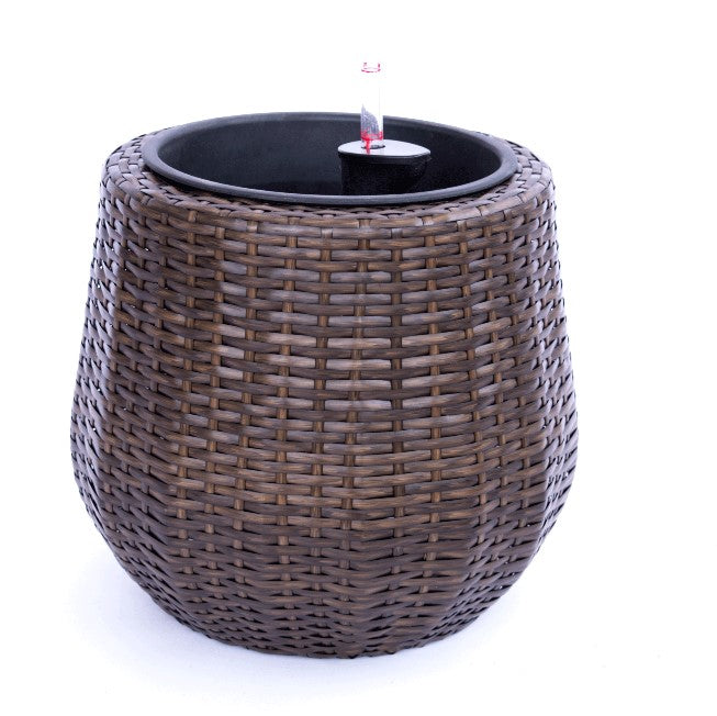 Elegant Einrichten | Pflanzkübel | Polyrattan | rundkonisch | D35xH32cm | mocca