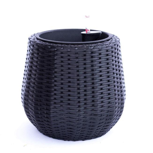 Elegant Einrichten | Pflanzkübel | Polyrattan | rundkonisch | D52xH44cm | schwarz.