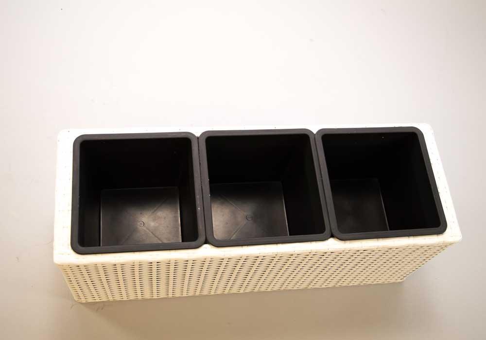 Pflanzkasten Polyrattan 82x30x30cm weiß