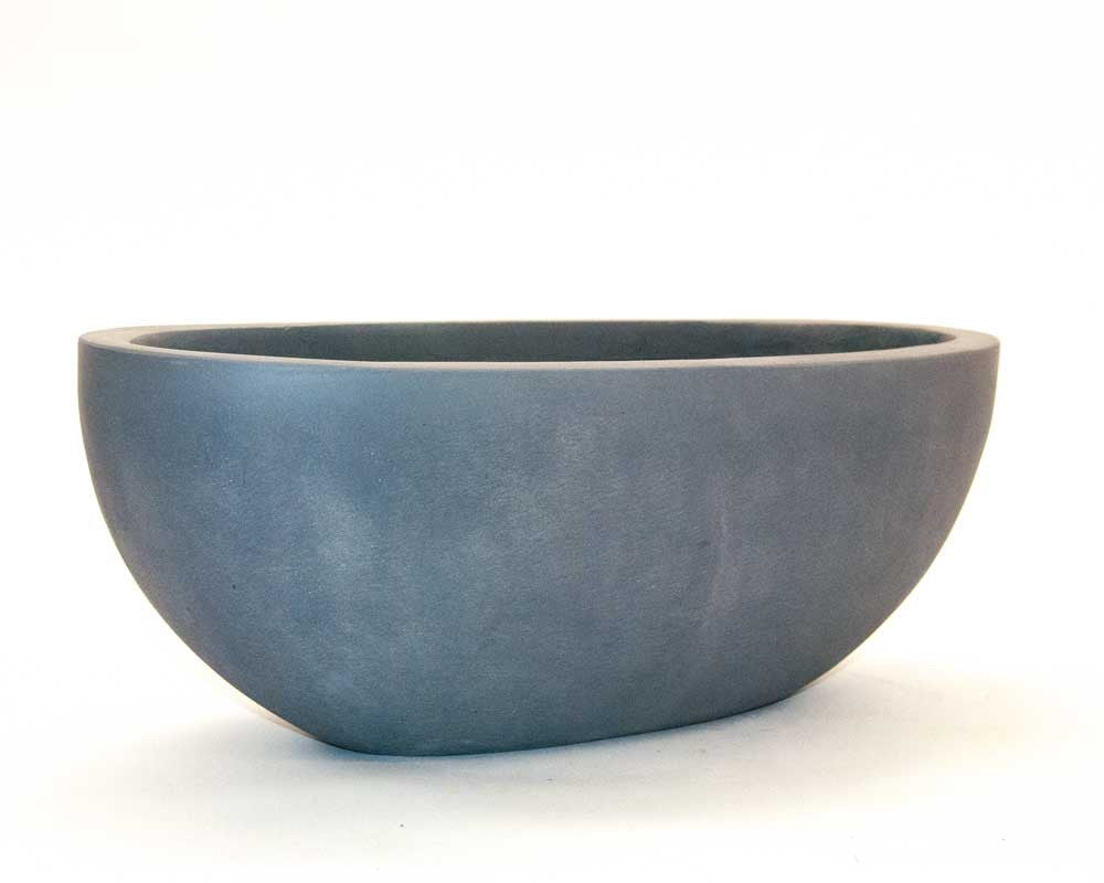 Elegant Einrichten | Pflanzkübel | Fiberglas | oval | 65x31xH25cm | grau.