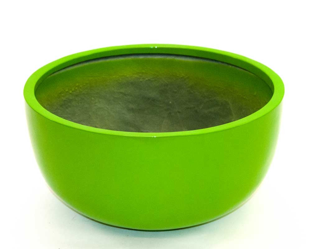 Elegant Einrichten | Pflanzkübel | Fiberglas | rund | D50xH25cm | hochglanz avocado grün