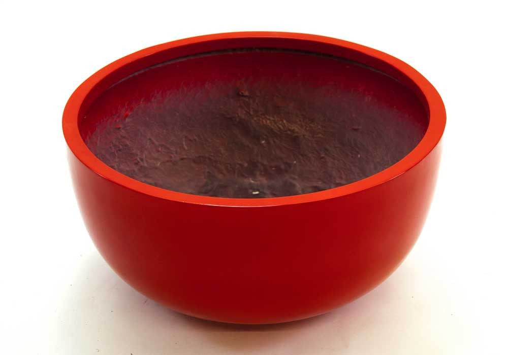 Elegant Einrichten | Pflanzkübel | Fiberglas | rund | rund | D50xH25cm | hochglanz rot